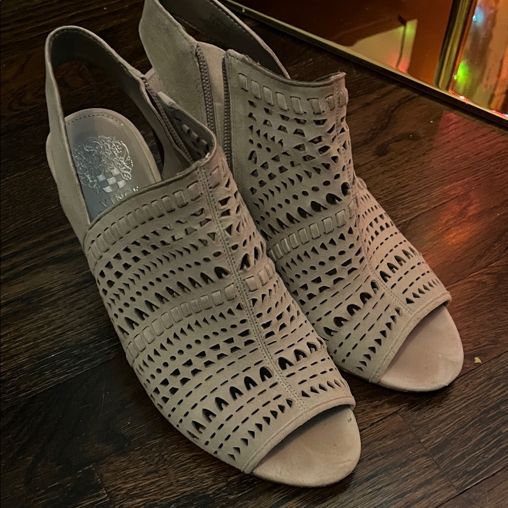 Vince Camuto Taupe Cutout Sandals